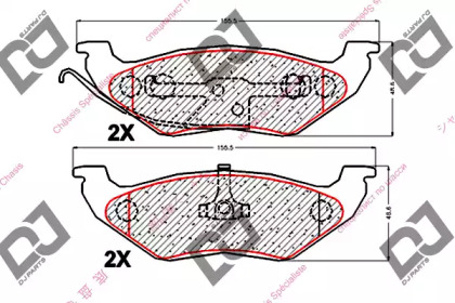 Комплект тормозных колодок DJ PARTS BP1958